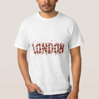 Elegante Rode Bloemige Londen Custom T-Shirt
