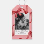 Elegante rode boog fotovakantie cadeaulabel (Voorkant)