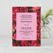 Elegante rode bord bruiloft uitnodiging Sjabloon (Staand voorkant)