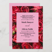 Elegante rode bord bruiloft uitnodiging Sjabloon (Voorkant / Achterkant)