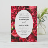 Elegante rode bord bruiloft uitnodiging Sjabloon (Staand voorkant)