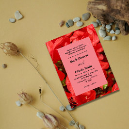 Elegante rode bord bruiloft uitnodiging Sjabloon