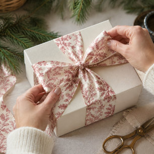 Elegante rode botanische kerst satijnen lint