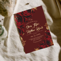 Elegante rode Bourgondië en gouden Rozen Floral We