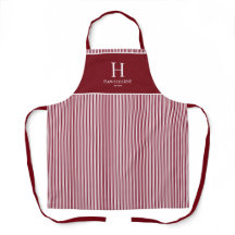 Elegante rode Bourgondië streep monogram naam