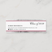 Elegante rode chique zilveren classic insert afstu contactkaartje (Achterkant)