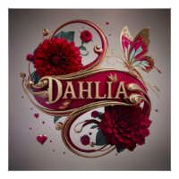Elegante Rode Dahlia Bloem Kunst
