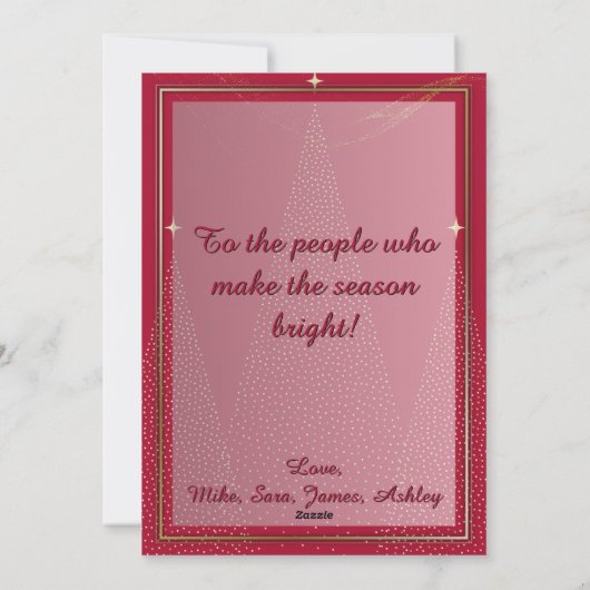 Elegante rode en gouden Kaart (Achterkant)