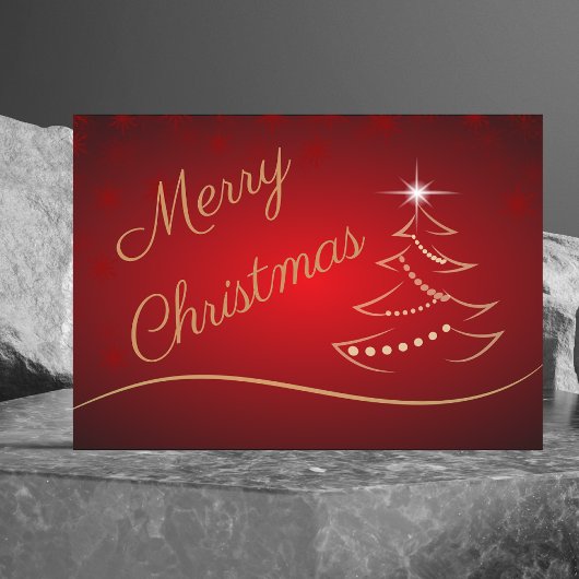 Elegante rode en gouden kerstboom kerst Kaart