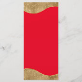 Elegante rode en gouden menukaart met foto (Achterkant)