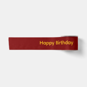 Elegante Rode en Gouden Typografie Gelukkig Verjaa Lint