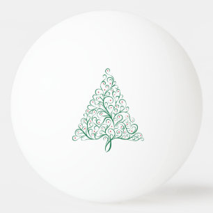 Elegante rode en groene kalligrafie kerstboom pingpongballen