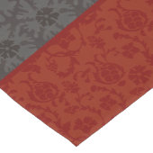 Elegante rode en houtskool Damask Star Pattern Korte Tafelloper (Hoek)