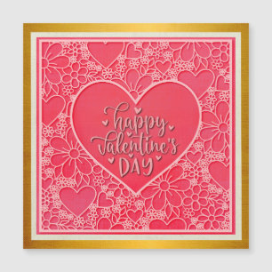 Elegante rode en roze bloemharten Valentijnsdag