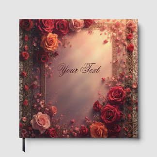Elegante Rode en Roze Huwelijksrozen Gastenboek