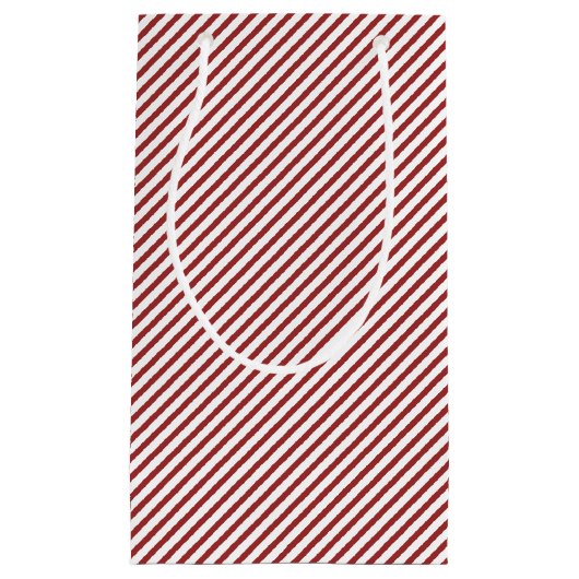 Elegante rode en witte dunne strepen klein cadeauzakje (Voorkant)