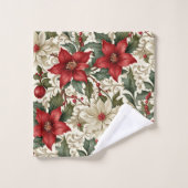 Elegante rode en witte poinsettia bad handdoek (Wasdoekje)