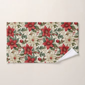 Elegante rode en witte poinsettia bad handdoek (Handdoek)