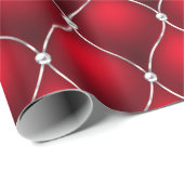 Elegante rode Fancy Bling Pattern Vakantie Cadeaupapier (Rol Hoek)