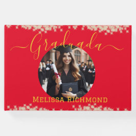 Elegante rode foto Spaans afgestudeerde handtekeni Gastenboek