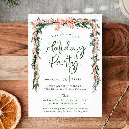 Elegante rode gestreepte boog groen vakantie parti kaart