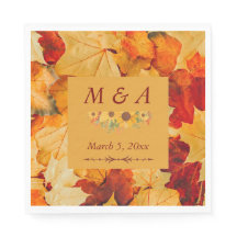 Elegante rode gouden herfstbladeren bruiloft serve