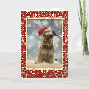 Elegante rode gouden hond kerst feestdagen kaart
