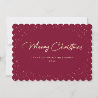 Elegante Rode Gouden Zakelijke Kerstkaart