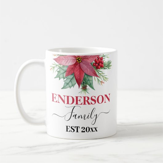 Elegante rode groene kerstthee mok (Links)