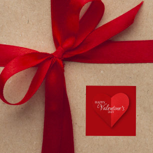 Elegante Rode Hart Valentijnsdag Sticker
