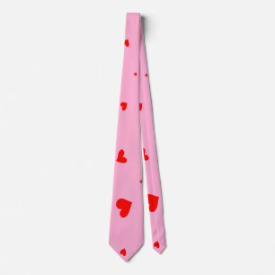 Elegante Rode Harten Valentijnsdag Roze Stropdas
