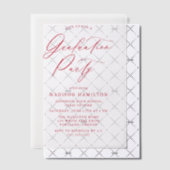 Elegante rode kalligrafie script afstudeerfeest vellum uitnodigingen (Offset (Uitnodiging))