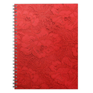 Elegante rode kant, naadloze textuur notitieboek