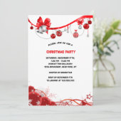 Elegante rode kerstballen kerstfeest kaart (Staand voorkant)