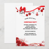 Elegante rode kerstballen kerstfeest kaart (Voorkant / Achterkant)