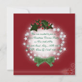 Elegante rode kerstdiner uitnodiging (Achterkant)