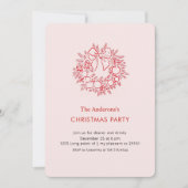 Elegante rode krans kerstfeest kaart (Voorkant)