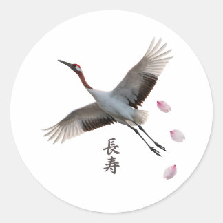 Elegante Rode Kroon Kraan Kunstprint Ronde Sticker