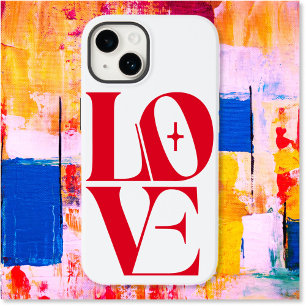 Elegante rode liefde typografie Case-Mate iPhone 14 hoesje