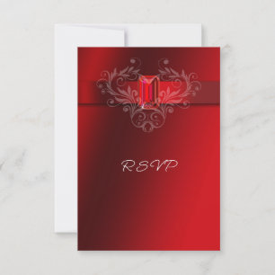 Elegante rode lint Ruby bruiloft Kerstmis RSVP Kaartje