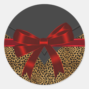 Elegante rode luipaardstickers ronde sticker