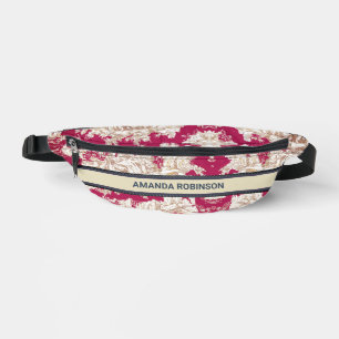 Elegante  rode meertoile de jouy monogram s heuptasje