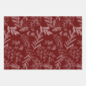 Elegante rode monochrome rustieke winter botanical inpakpapier vel (Voorkant 2)