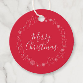 Elegante rode originele kerstkrans bedankjes labels