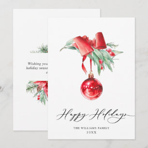 Elegante Rode Ornament Merry Christmas Groet Feestdagenkaart