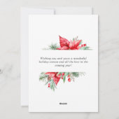 Elegante rode ornament vrolijk kerstfeest groet feestdagenkaart (Achterkant)