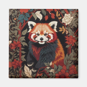 Elegante rode panda William Morris geïnspireerd do Magneet