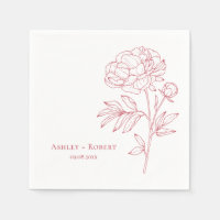 Elegante rode pioen bloem moderne bruiloft