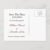 Elegante rode plaid Save the Date Briefkaart (Achterkant)