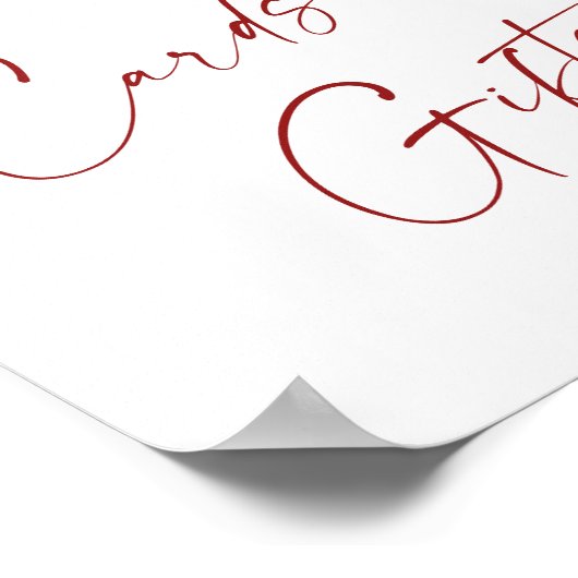 Elegante rode poinsettia Kaarten en geschenken bru Poster (Hoek)